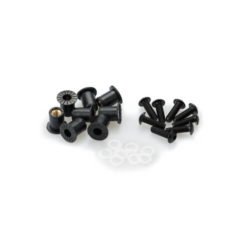 Puig Screw Kit For Racing Screens (Black, 8 x M5 With Silent Blocks)