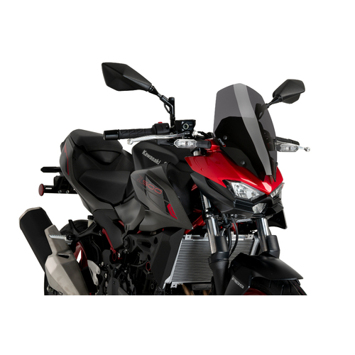 Puig New Generation Touring Screen For Kawasaki Z500 (2024 - Onwards) - Dark Smoke