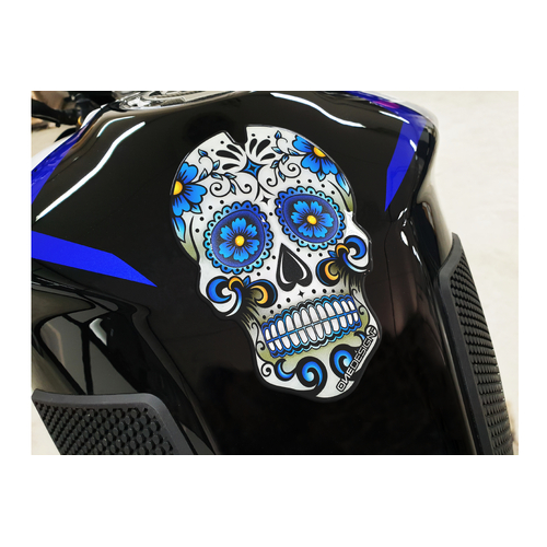 Puig TANK PAD SKULL C/BLUE