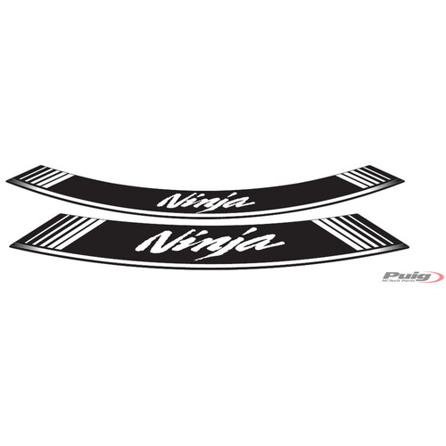 Puig KIT 8 RIM STRIPS NINJA C/WHITE