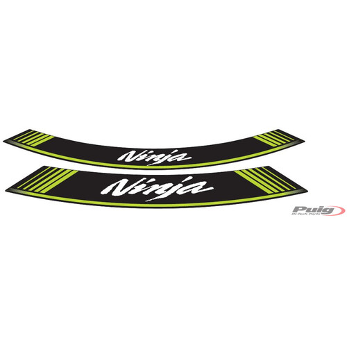 Puig KIT 8 RIM STRIPS NINJA C/GREEN