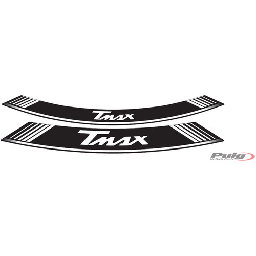 Puig KIT 8 RIM STRIPS T-MAX C/WHITE