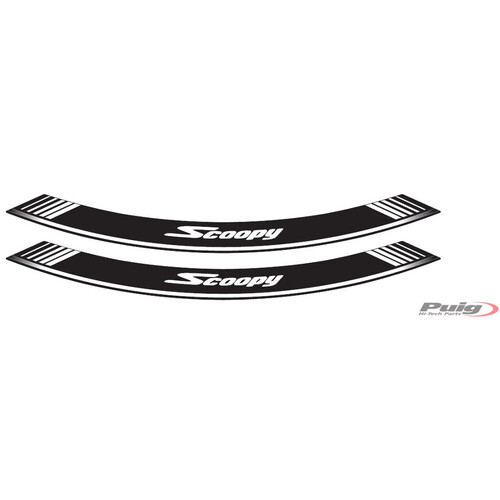 Puig KIT 8 RIM STRIPS SCOOPY C/WHITE