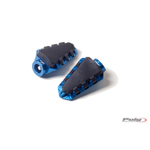 Puig FOOTPEGS HI-TECH TRAIL RIG/LEFT C/BLUE