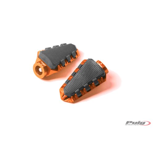 Puig FOOTRESTS HI-TECH TRAIL RIGHT/LEFT C/ORANGE