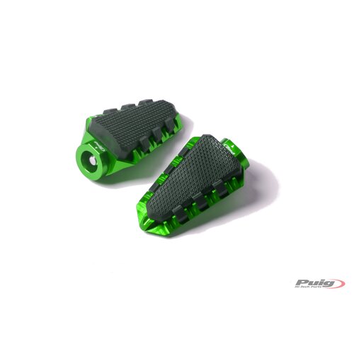 Puig FOOTPEGS HI-TECH TRAIL RIG/LEFT C/GREEND