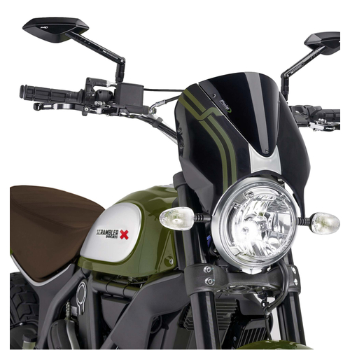 Puig WINDSHIELD RETROVISION SCRAMBLER 15-17 BLACK/BL