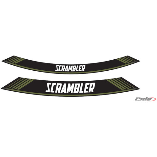 Puig KIT 8 RIM STRIPS SCRAMBLER C/GREEN