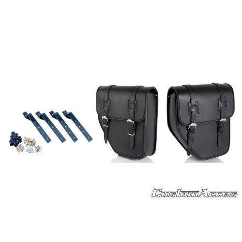 Custom Acces SET OF SADDLEBAGS MODEL IBIZA WITH METAL BASE COLO