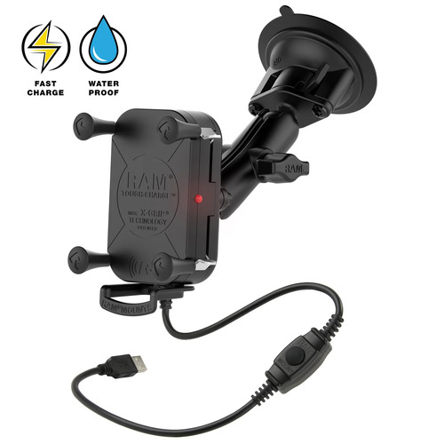 RAM-B-166-UN12W-1 - RAM TOUGH-CHARGE 15W WIRELESS WITH X-GRIP TECHNOLOGY WITH SUCTION CUP MOUNT