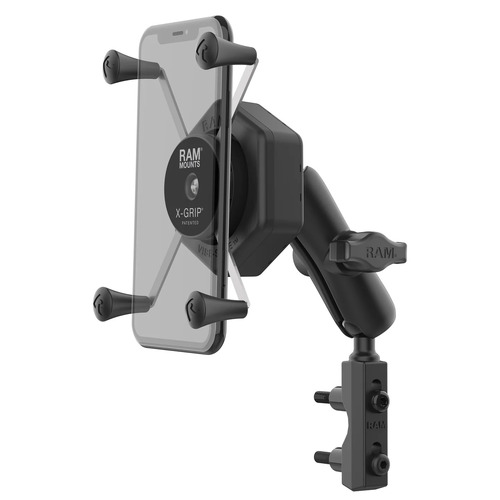 RAM-B-174-UN10-462 - UNPKD RAM LG X-GRIP HOLDER WITH MALE PIN LOCK AND ANTI-VIBRATION WITH MED ARM AND CLUTCH BASE