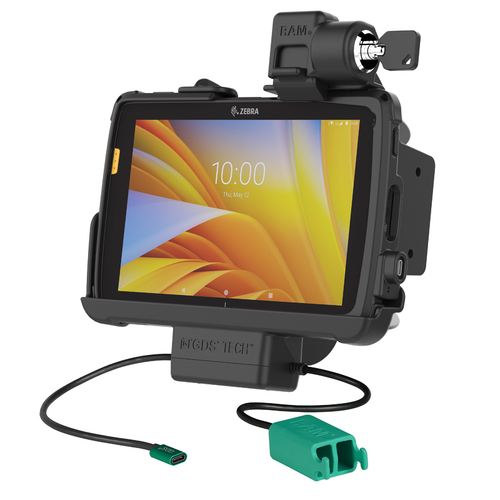 RAM-GDS-DOCKL-ZE20PD2U - GDS POWER + DUAL DATA VEHICLE LOCKING DOCK FOR ZEBRA ET40/45 8" TABLET IN INTELLISKIN