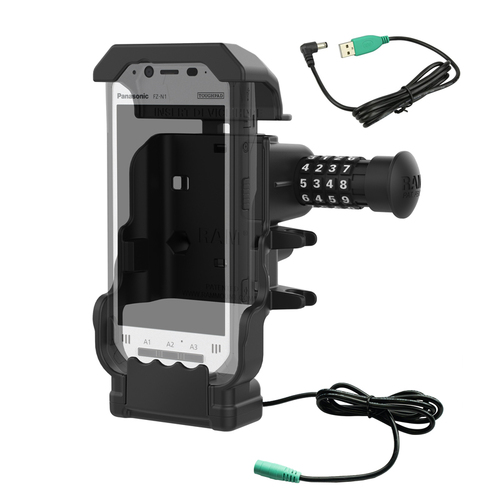 RAM-HOL-PAN11PCLU - RAM POWERED SPRING LOADED CRADLE WITH COMBO LOCK FOR PANASONIC FZ-N1