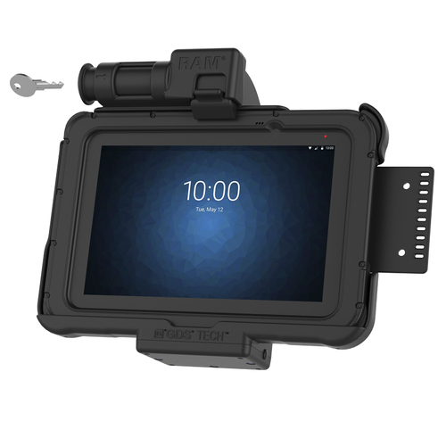 RAM-HOL-ZE10KLU - RAM UNPOWERED KEYED LOCK SPRING LOADED CRADLE FOR ZEBRA ET5X 8.3" SERIES TABLETS