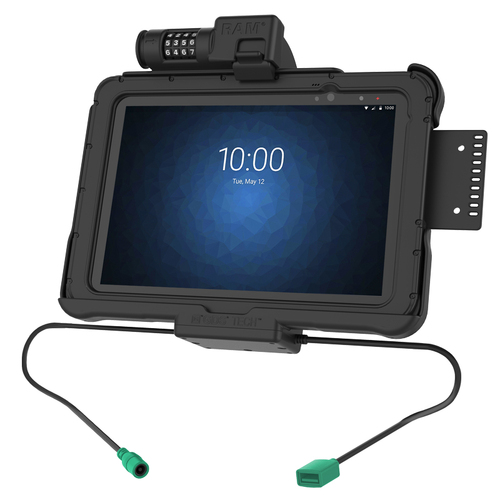 RAM-HOL-ZE11PDCLU - RAM POWER & DATA SPRING LOADED COMBO LOCK CRADLE FOR ZEBRA ET5X 10.1" SERIES TABLETS