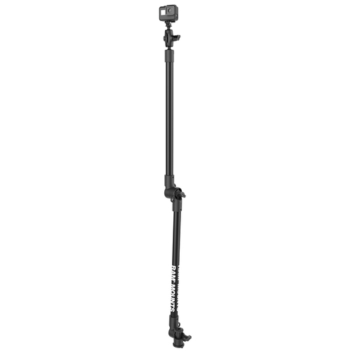 RAP-411-18-18-A-GOP1-1 - RAM TRACK BASE DIRECT TO TRACK WITH 2 18" PIPES, SHORT ARM AND GO PRO ADAPTER