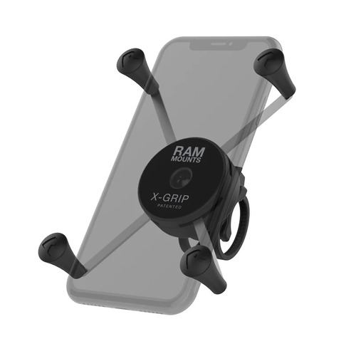 RAP-460Z-UN10U - UNPKD RAM LOW PROFILE HANDLEBAR MOUNT WITH LG X-GRIP PHONE HOLDER WITH ZIP TIE WRAP SLOTS AND MALE PIN LOCK