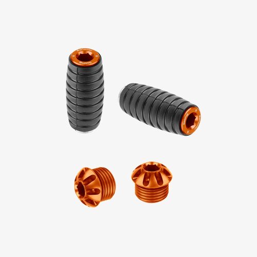 Bonamici Racing Aluminum pair of colored caps and front pegs - ORANGE