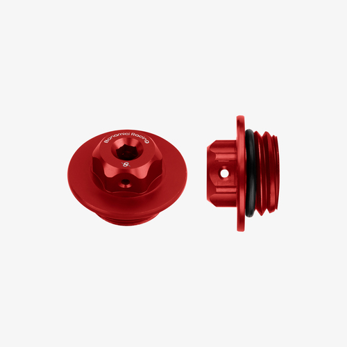 Bonamici Racing Aluminum oil cap for Yamaha M27x3 - RED