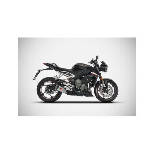 Zard Short Slip-On Exhaust (Street Version) For Triumph Street Triple 765 (2017 - 2019) - Stainless Steel